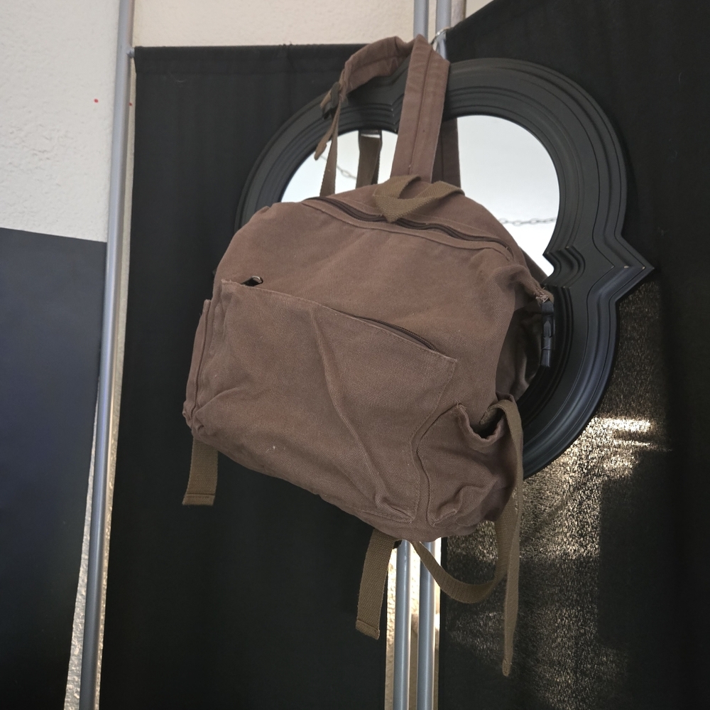 Brown Canvas Backpack